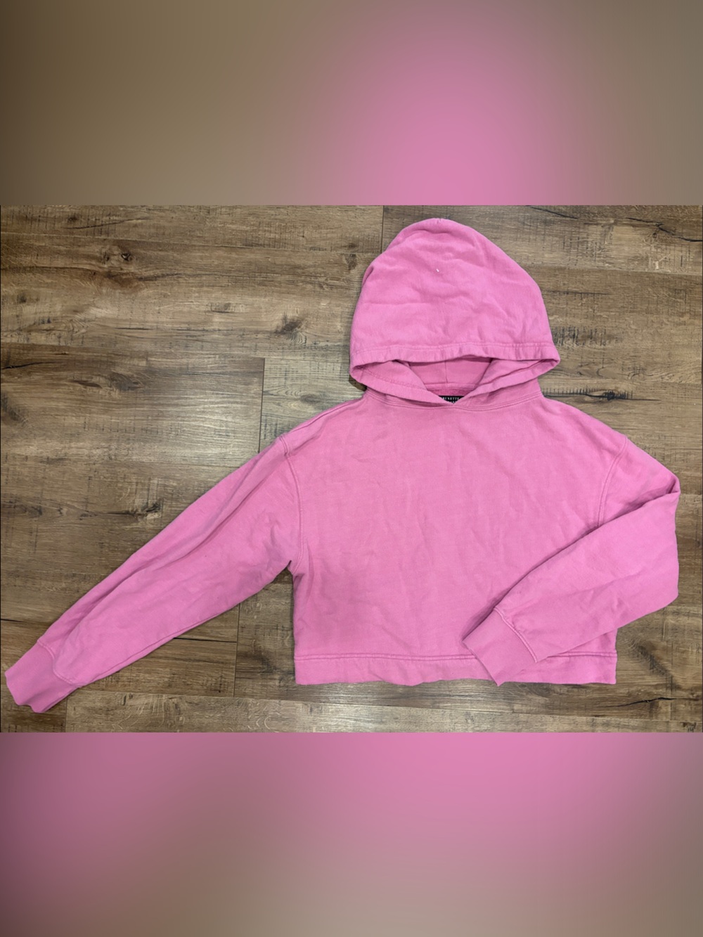 Brunette The Label Pink Cropped Hoodie